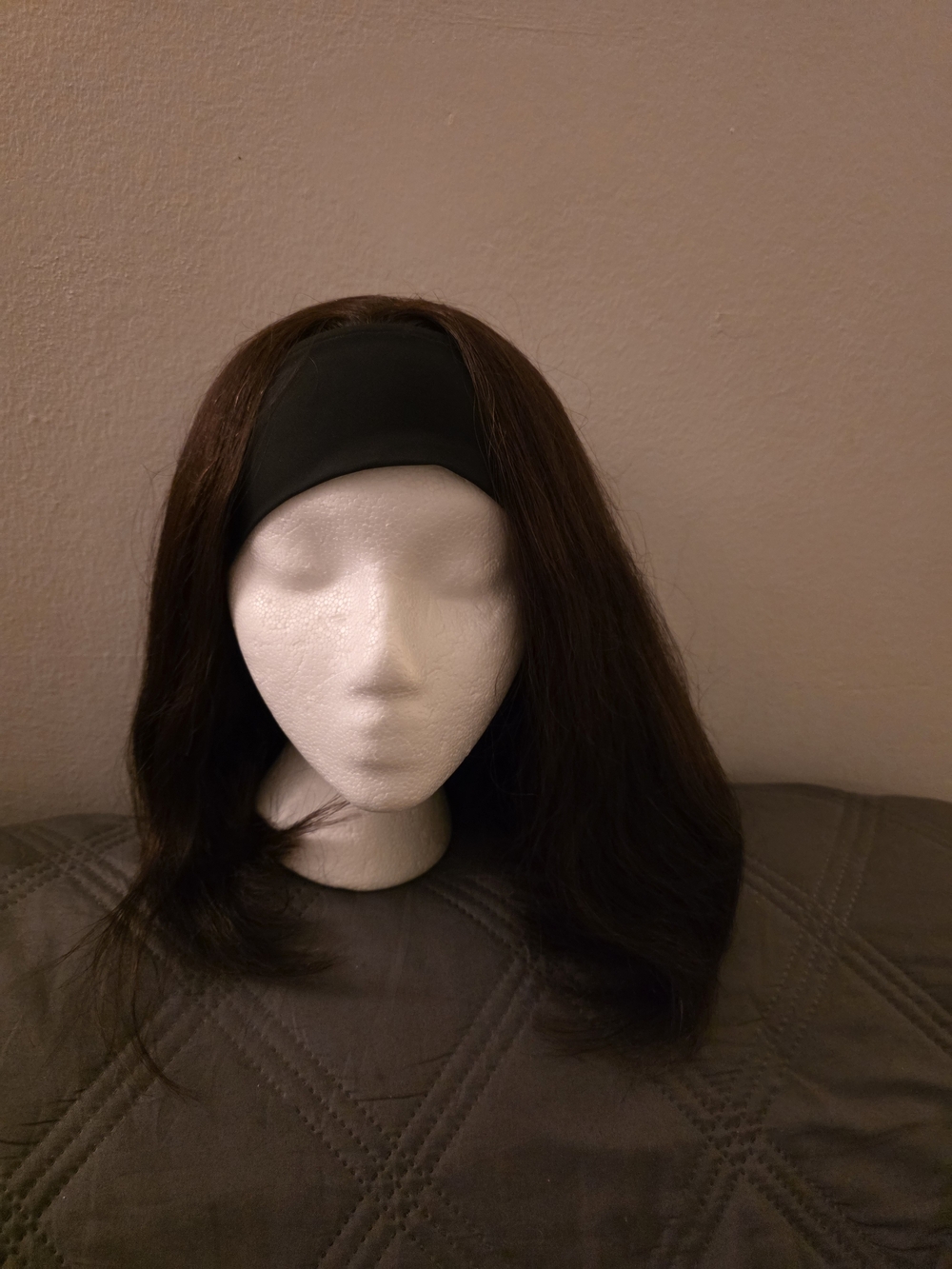 Black Long Straight Headband Wig - Luvme